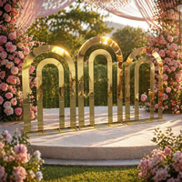 Support de ballons arqué double électroplaqué, nouveau et populaire, pour mariage, en métal élégant et écologique, 190 cm, pour décoration d'événements