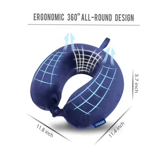 Ensemble de voyage en forme de U en coton à mémoire de forme Artefact de couchage Oreiller cervical pour la sieste Blanc Train Avion Oreiller cervical pour hommes et femmes - Product Image 3