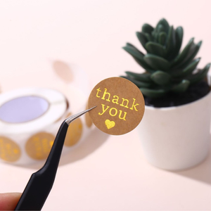 Custom Waterproof Paper <b>Sticker</b> Roll Gold Foil Cold Stamping Self Adhesive Labels for Coffee Cosmetic Jars Candles Packaging - Product Image 1