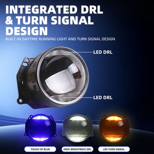 Sistema de Iluminación Automotriz de Repuesto, 12v 68w 6000k, Luz de Encendido Azul, Luz Diurna Blanca, Luz de Giro Amarilla, Faros Delanteros con Lente de Proyector LED de 3 Pulgadas - Product Image 3