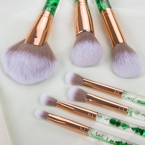 Jessup — pinceaux de <span class=keywords><strong>maquillage</strong></span> personnalisés à paillettes, 7 pièces, en Cristal, paillettes vertes, Kits - Product Image 5
