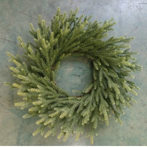 Guirlande de Noël en PVC artificielle écologique de style européen ronde à suspendre au mur ou à la <span class=keywords><strong>porte</strong></span> avec cloche de Noël, vigne et <span class=keywords><strong>ruban</strong></span> - Product Image 4