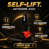 Transpalette électrique autoportant EVERLIFT 500kg 1500kg, compact, portable, hydraulique, pour entrepôt et commerce de détail