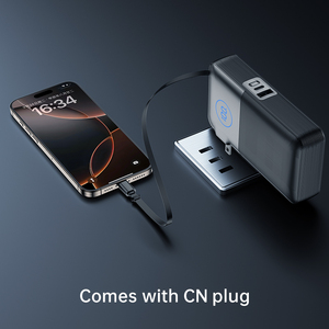 พาวเวอร์แบงค์ <span class=keywords><strong>20000mah</strong></span> Cp-17 3 พอร์ต พร้อมหน้าจอแสดงผล ชาร์จเร็ว 65w สายชาร์จแบบยืดหดได้ หัวปลั๊กแบบเสียบผนัง สำหรับแล็ปท็อป - Product Image 3
