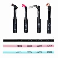 Ensemble de pinceaux de maquillage portables personnalisables OEM avec éponge de mélange, blush pour les lèvres et fard à paupières - Manche en aluminium, couleur et logo personnalisables