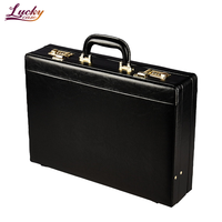 Porte-documents professionnel en cuir PU personnalisé pour hommes avec serrure à combinaison sac rigide étanche pour le stockage de documents et de maquillage