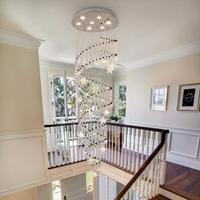 Lustre LED 7 lumières H58 X D20 encastré, design goutte de pluie, cristal, luxe, classique, moderne, fantaisie, à intensité variable, contrôle par application, pour escaliers, haute performance