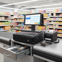 Système de point de vente tout-en-un pour restaurant, écran 15,6'', compatible Windows 10/11/Android, caisse enregistreuse, terminal de paiement