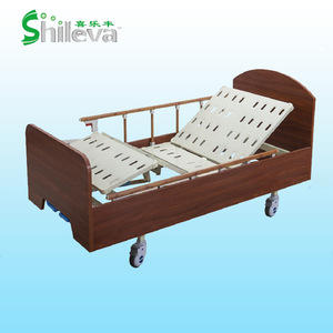Cama de enfermería manual Joyful Abundance Slv-B4132, cama de madera para el cuidado en el hogar para personas mayores con barandilla - Product Image 1