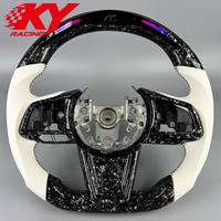 Volant sport LED RPM en cuir blanc, fibre de carbone forgée, feuille fine blanche personnalisée pour Subaru WRX STI/S4 VAB/VAG