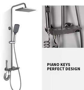 Juego <span class=keywords><strong>de</strong></span> ducha <span class=keywords><strong>de</strong></span> piano <span class=keywords><strong>de</strong></span> baño con patrón <span class=keywords><strong>de</strong></span> chorro y pausa multifuncional, grifo mezclador <span class=keywords><strong>de</strong></span> <span class=keywords><strong>agua</strong></span> fría caliente para apartamento, Villa, ducha <span class=keywords><strong>de</strong></span> <span class=keywords><strong>lluvia</strong></span> - Product Image 2