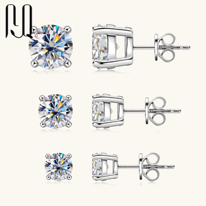 पाइक चार प्रांग बनाम मोइससानाइट 925 स्टर्लिंग सिल्वर स्टड 1/2/3ct संग्रह के साथ ठीक है - Product Image 2