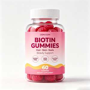 Complément alimentaire en gommes à la biotine, au collagène et au zinc pour favoriser la croissance des cheveux, une peau éclatante et des ongles forts - Product Image 1