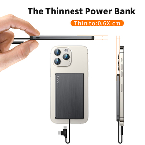 Portable Power Bank 5000mAh Aluminum Alloy Type C Output 20W Quick <b>Charge</b> Support With <b>Cable</b> Phone Charger - Product Image 2