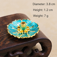 Porte-encens en alliage électroplaqué en forme de lotus avec bâton de reflux et support pour encens en tour, pour la décoration de la maison de style chinois