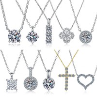 Collier en argent pur S925 avec moissanite couleur D VVS1 certifiée GRA, pendentif mixte, bijoux pour femme, cadeau