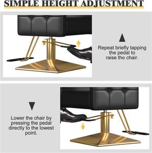 现代设计高级男女斜躺理发椅批发豪华便携式沙龙家具黑色金色口音 - Product Image 5