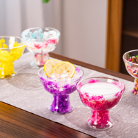 Distributeur multifonctionnel de thé, lait, jus, eau, café, boissons, matcha, tasse à dessert en verre, tasse à double paroi avec fleur séchée