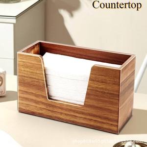 กล่องใส่กระดาษทิชชูไม้ สีไม้ธรรมชาติ ที่ใส่กระดาษเช็ดปากไม้เนื้อแข็ง สำหรับใช้ในบ้าน ห้องน้ำ โรงแรม ร้านอาหาร ห้องนั่งเล่น - Product Image 2