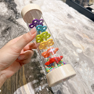 Montessori bé mưa dính cầu vồng đồng hồ cát mưa âm nhạc <span class=keywords><strong>Rattle</strong></span> bé giáo dục đồ chơi <span class=keywords><strong>rainmaker</strong></span> Montessori cảm giác đồ chơi cho trẻ em - Product Image 2