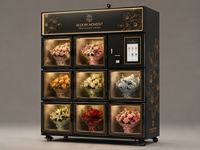 Máquina Expendedora de Ramos Florales de Lujo para el Vestíbulo del Hotel, Quiosco de Flores Refrigerado Inteligente de Autoservicio Comercial con Pantalla Táctil 24/7