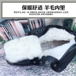 Botas de Nieve de Cuero para Hombre, Forradas de Lana, Antideslizantes, para Exteriores, Tacón Medio, Color Sólido, Forro de Piel de Vaca - Product Image 4
