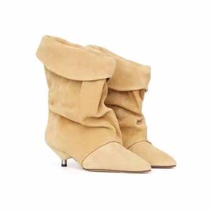 Orta buzağı çizmeler kalın topuk orta uzunlukta hakiki deri tasarımcısı özelleştirilmiş yüksek kaliteli kadın ayakkabısı ayak bileği ve Bootie - Product Image 6