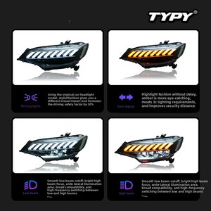 ไฟหน้า 12V สำหรับ Fit 2014-2020 GK5 ชุดไฟหน้าดัดแปลงแบบ Audi LED พร้อมไฟเลี้ยวแบบ Streamer - Product Image 4