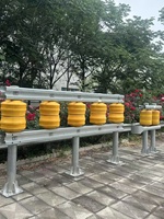 Barrera de Seguridad Vial Anticollisional de Rodillos Giratorios, Acero Galvanizado en Caliente, Diseño Flexible, Dimensiones Personalizables, Rellenable con Agua