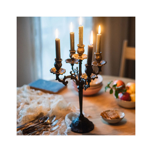 Bougeoir Vintage en Fonte <span class=keywords><strong>de</strong></span> Pays Américain, Bougeoir Moderne, Décoration <span class=keywords><strong>de</strong></span> Table <span class=keywords><strong>de</strong></span> Salon pour Noël - Product Image 1