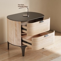 Table de chevet compacte de style crème de luxe haut de gamme 2025, style crème, boîte de rangement accessible pour la chambre des enfants, chambre principale
