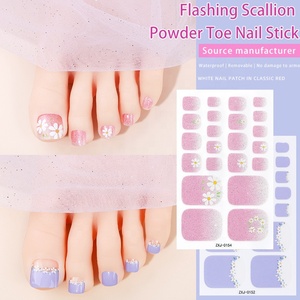 Autocollants imperméables pour <span class=keywords><strong>ongles</strong></span> d'orteil, couverture complète, autocollants adhésifs pour <span class=keywords><strong>ongles</strong></span> d'orteil, pour salon de manucure, 22 pointes/feuille - Product Image 4