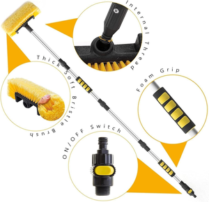 Automatic Telescopic Long Rod Water Spray <b>Brush</b> Car Windshield <b>Window</b> Glass Cleaner ABS Material Washing Tool - Product Image 4