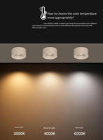 Plafonnier LED encastré le plus vendu, éclairage de plafond 15W anti-éblouissement CRI98, spots LED pour salon, bureau à domicile