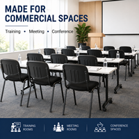 Chaise de conférence et de formation avec assise en tissu et structure métallique pour écoles, universités, salles de classe, salles de réunion, auditoriums et sièges commerciaux