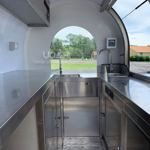 मोबाइल रसोई फूड की दुकान हॉट डॉग धक्का गाड़ी ट्राली Tacos Gelato ट्रक का रस दूध छोटे खाद्य ट्रेलर - Product Image 6