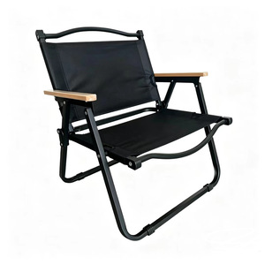 Chaise pliante Kermit pour jardin extérieur avec accoudoirs en bois de hêtre, cadre en tube carré, portable, légère, taille moyenne et grande - Product Image 1