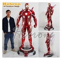 Statue de super-héros Iron Man MK7 grandeur nature 1/2 taille en résine de fibre de verre, artisanat décoratif pour la maison, thème musical élégant, Noël