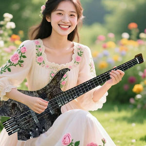 Bajo Eléctrico Profesional de 4 Cuerdas sin Cabezal, Cuerpo de Fresno, Fondo/Lados de Caoba - Product Image 1