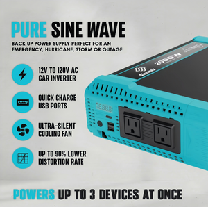 <span class=keywords><strong>Convertisseur</strong></span> d'énergie à onde sinusoïdale pure monophasé 12V vers 110V/220V <span class=keywords><strong>2000W</strong></span> DC vers AC pour voiture, maison, moteur, climatiseur hors réseau - Product Image 3