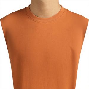 Camisetas de Corte Regular 100% Algodón, Transpirables, Antiarrugas, de Manga Corta, Talla Grande, Color Caramelo, para Hombre, Verano, 260gsm Jersey - Product Image 1