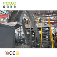 Ligne de production de machines de recyclage de plastique entièrement automatique pour les flocons de bouteilles en PET, avec décapage des étiquettes, ouverture des balles et déshydratation