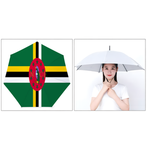 Chapeau parapluie personnalisé drapeau national Saint-Martin, parapluie mains libres en tissu Oxford argenté pour fêtes en plein air et travaux sur le terrain - Product Image 3