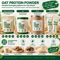 Poudre de protéines d'avoine végétalienne, protéines végétales, emballage prêt à la vente, sachet, pot, boîte pour les distributeurs et les propriétaires de marques, sans gluten