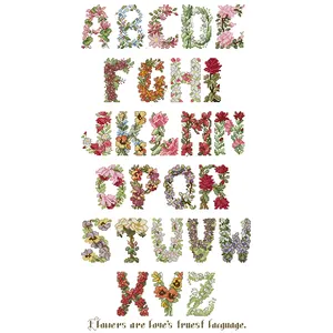 NKF Alphabet fleur 11ct 14ct broderie artisanat à la main point de croix