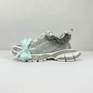 Baskets décontractées pour femmes de haute qualité, chaussures de marche tendance avec fermeture élastique et nœud décoratif, couleurs mélangées, styles tendance 2026 - Product Image 3