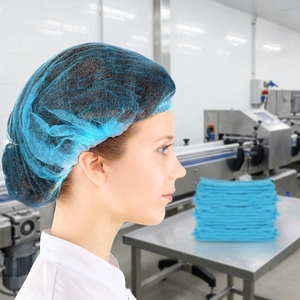 Meilleures ventes : Bonnet <span class=keywords><strong>jetable</strong></span> à rayures, élastique, en non-tissé, pour le personnel de cuisine - Product Image 1
