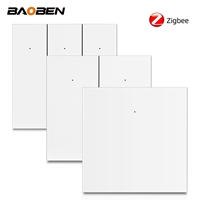 BAOBEN Interrupteur intelligent Zigbee à gros boutons, sans fil, télécommande vocale, sans fil neutre