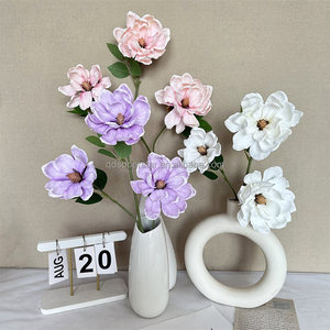 Fleur artificielle en soie de <span class=keywords><strong>magnolia</strong></span> à 3 branches E-1120 pour la décoration de mariage, de la maison et du bureau - Vente en gros - Product Image 3