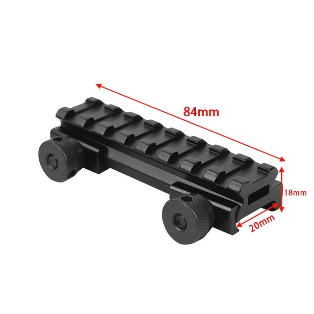 Wholesale 84mm Length 18mm Height 20mm Width 8 Slots Aluminum Alloy Optics Accessory Riser Mount Outdoor Sports